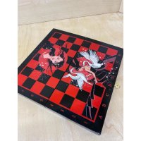 Обиходные Шахматы Girl with Stork (Red) [Handmade]