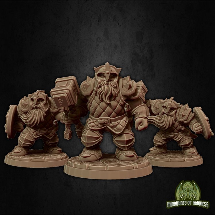 Фигурка Dwarves - Helmeted Militia Fighters (Unpainted)