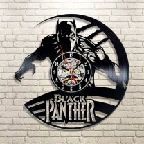 Часы настенные из винила Marvel - Black Panther [Handmade]