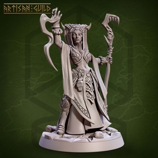 Фигурка Enchantress Zervana, Matron of the Drow Clan Chernoust (Unpainted)