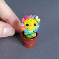 Мягкая игрушка Sunflower In Pot And Ladybug [Handmade]
