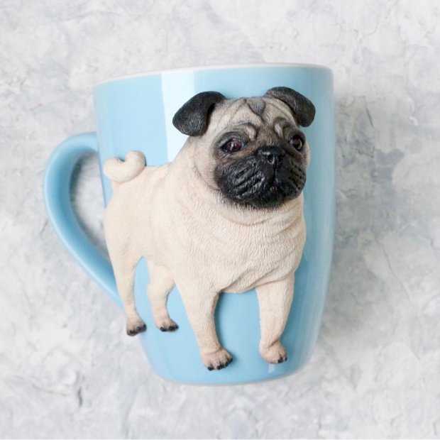 Кружка с декором Pug