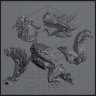 Фигурка Adult Cockatrice - turning to stone (Unpainted)
