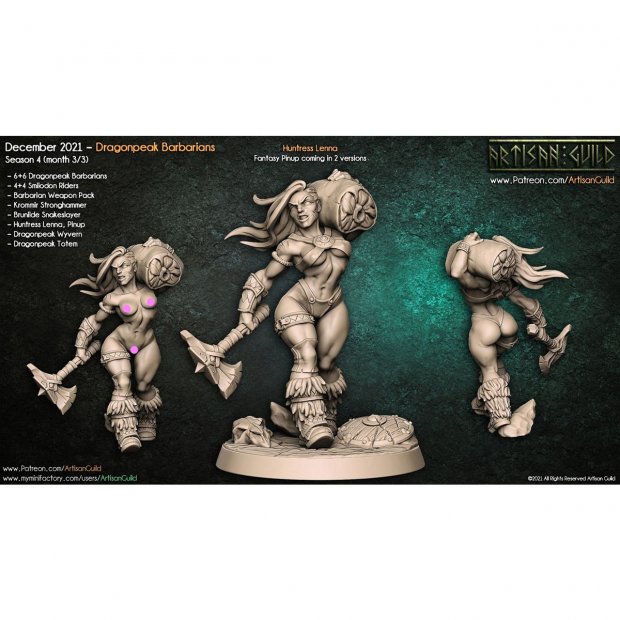 Фигурка Huntress Lenna (Unpainted)