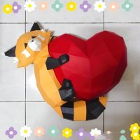 3D конструктор Yellow Panda With Heart