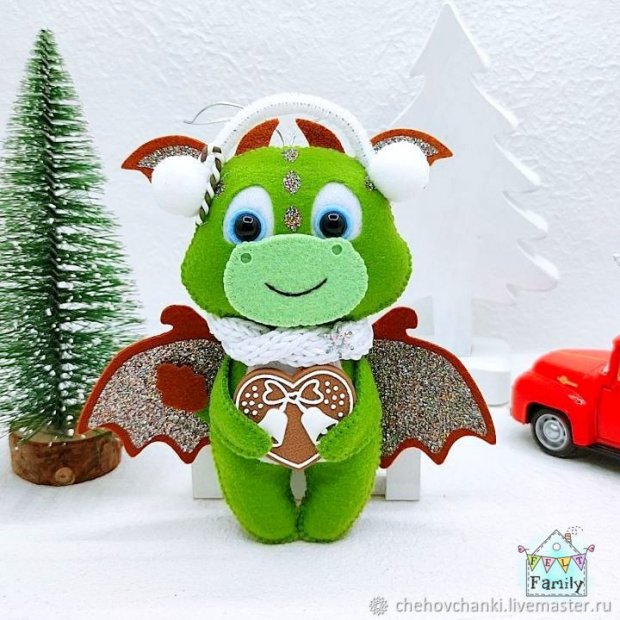 Мягкая игрушка Green Dragon with Cookies 02