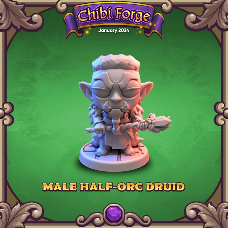 Фигурка Male Half-orc Druid (Unpainted)