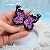 Брошь - Игла Lilac Butterfly