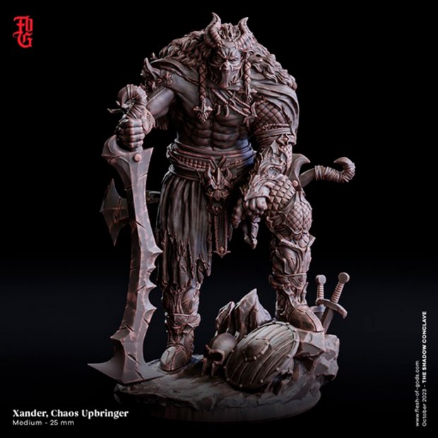 Фигурка Xander the Chaos Bringer, a Half-Demon Warrior (Unpainted)