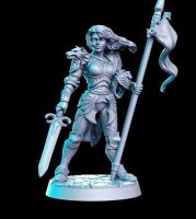 Фигурка Warrior woman with sword and spear (Unpainted)