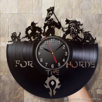 Часы настенные из винила World Of Warcraft - Horde V.2 [Handmade]