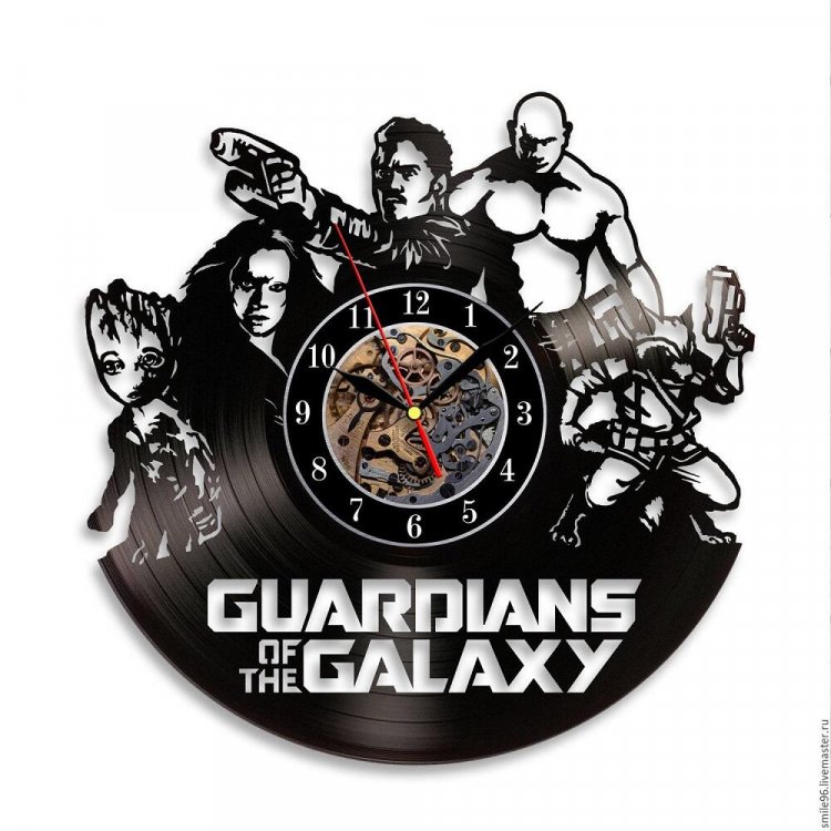 Часы настенные из винила Marvel - Guardians of the Galaxy [Handmade]