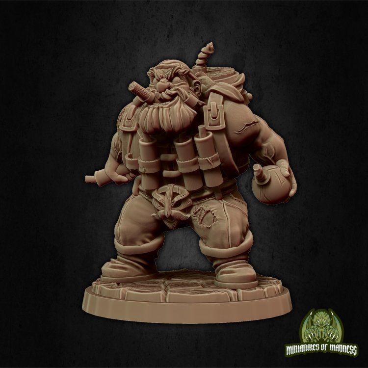 Фигурка Badgur - Dwarf Demolitionist (Unpainted)