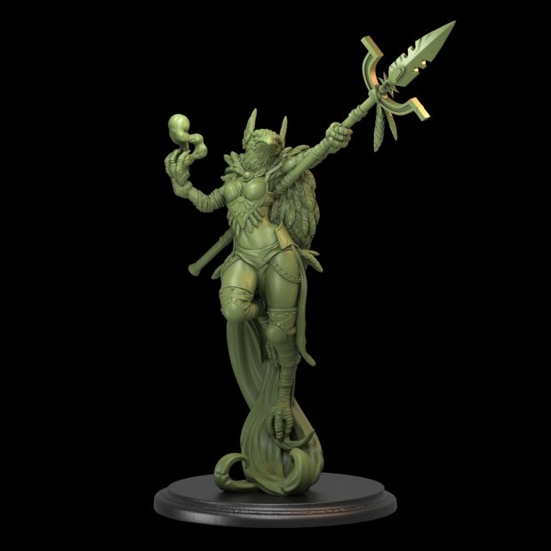 Фигурка Female Kenku Birdman woman with staff (Unpainted)