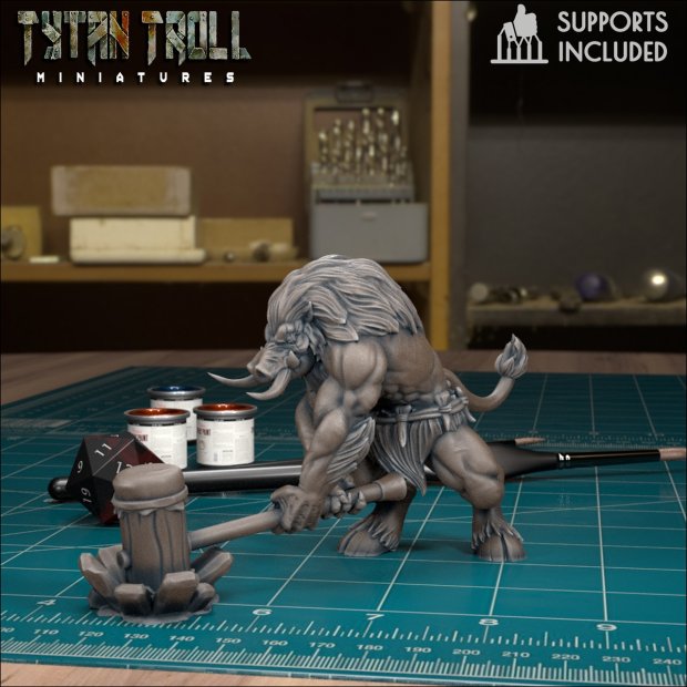 Фигурка Wereboar hitting with a hammer (Unpainted)