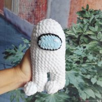 Мягкая игрушка Among Us - White Astronaut (15 см) [Handmade]