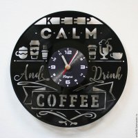 Часы настенные из винила Coffee [Handmade]