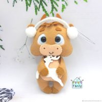 Мягкая игрушка Bull With Christmas Deer
