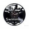 Часы настенные из винила Swimming [Handmade]