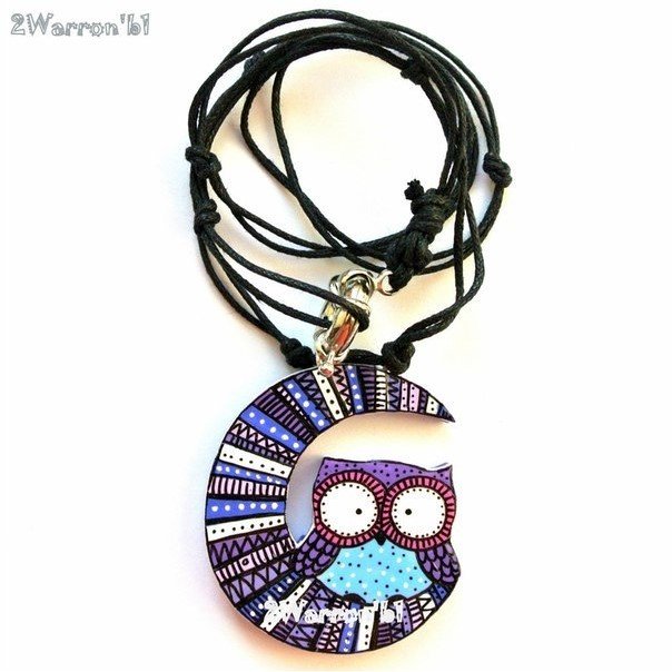 Подвеска Purple Tones Owl on Moon