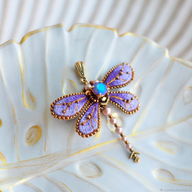 Кулон Purple Dragonfly