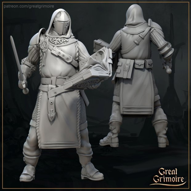 Фигурка Paladin with sword and book (Unpainted)