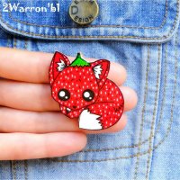 Брошь Strawberry Baby Fox