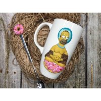 Кружка и ложка Homer With Donuts [Handmade]