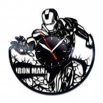 Часы настенные из винила Marvel - Iron Man [Handmade]