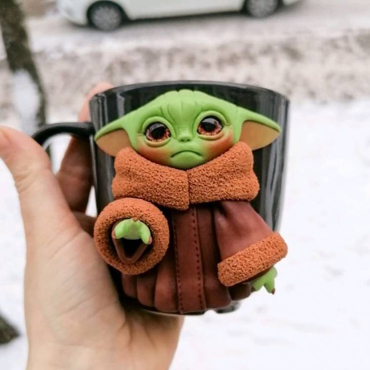 Кружка Star Wars - Baby Yoda Force (Grogu) [Handmade]
