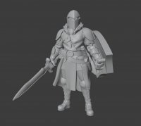 Фигурка Fighter with sword and shield (Unpainted)