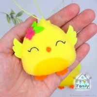 Мягкая игрушка Easter Chick With Pink Flower