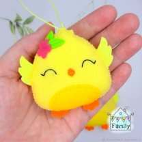 Мягкая игрушка Easter Chick With Pink Flower