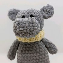 Мягкая Игрушка Grey Hippo in a Scarf