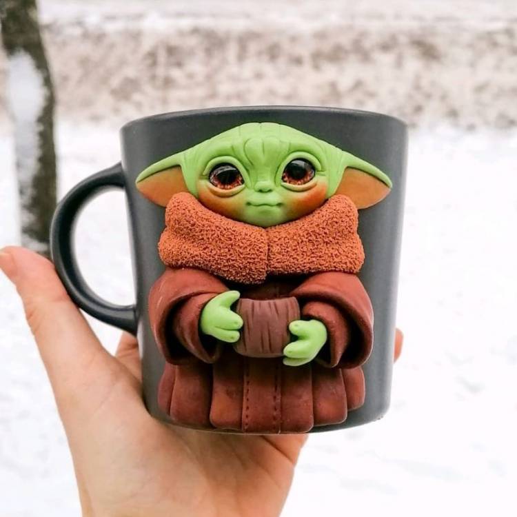 Кружка Star Wars - Baby Yoda Drink (Grogu) [Handmade]