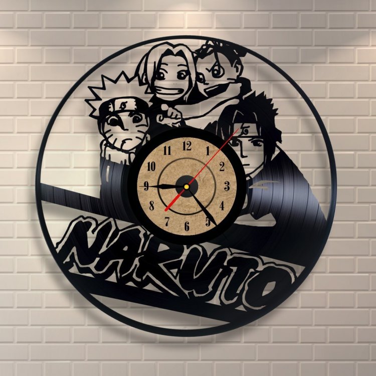 Часы настенные из винила Naruto [Handmade]