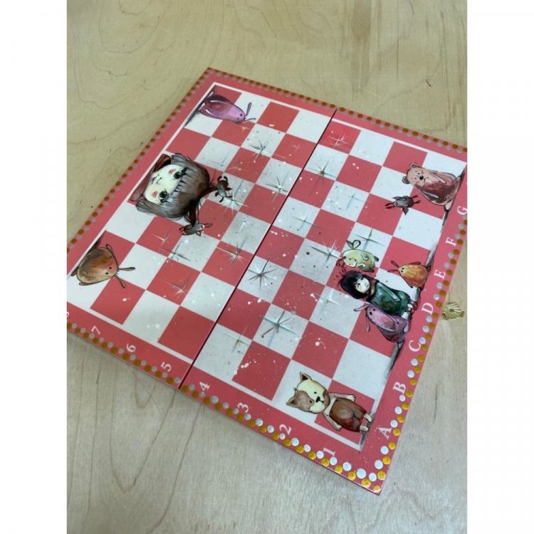 Обиходные Шахматы Little Girl Among Animals (Pink) [Handmade]