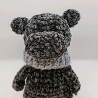 Мягкая Игрушка Dark Gray Hippo in a Scarf