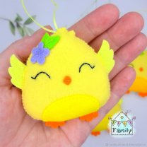 Мягкая игрушка Easter Chick With Violet Flower