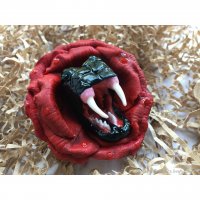 Брошь Snake In Rose [Handmade]