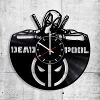 Часы настенные из винила Marvel Comics - Deadpool V2 [Handmade]