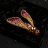 Брошь Embroidered Lilac Moth