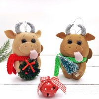 Мягкая игрушка Bull With Christmas Present V.2