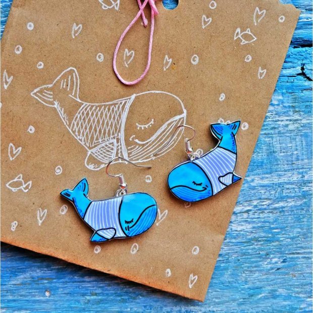 Серьги Whales