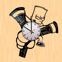 Часы настенные из винила The Simpsons - Bart [Handmade]