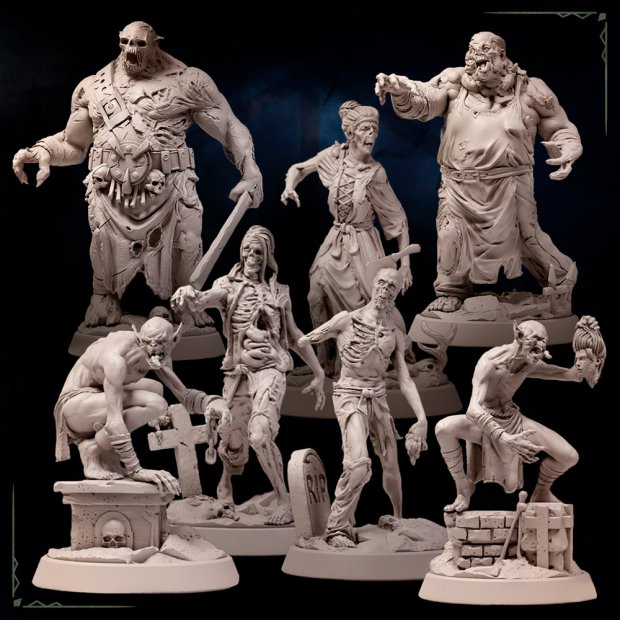 Набор фигурок Zombies Risen from Their Graves (Unpainted)