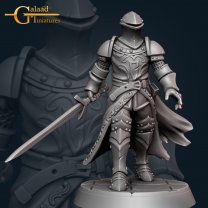 Фигурка Knight in a one-piece helmet with a sword (Unpainted)