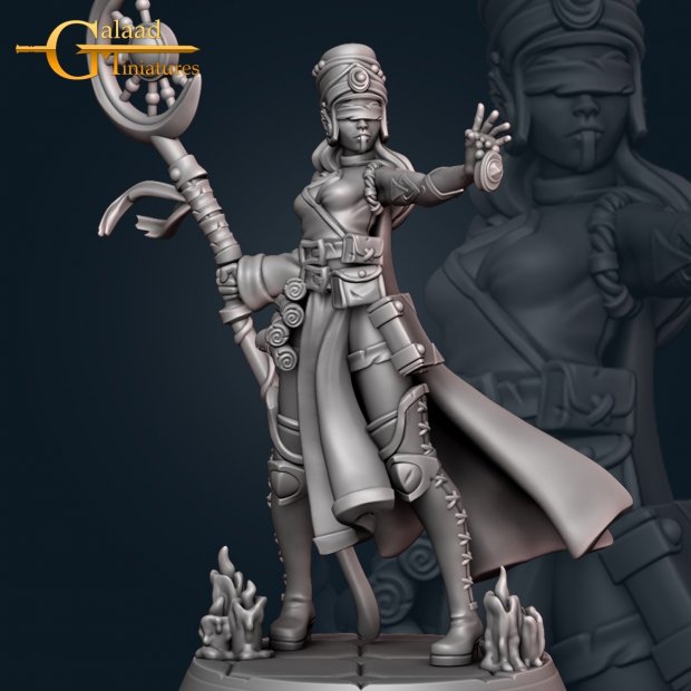Фигурка Cleric of the guard with staff and rosary (Unpainted)