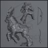 Фигурка Arviel, An Elf Knight Riding a Golden-Horned Deer (Unpainted)