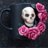 Кружка с декором Skull With Flowers